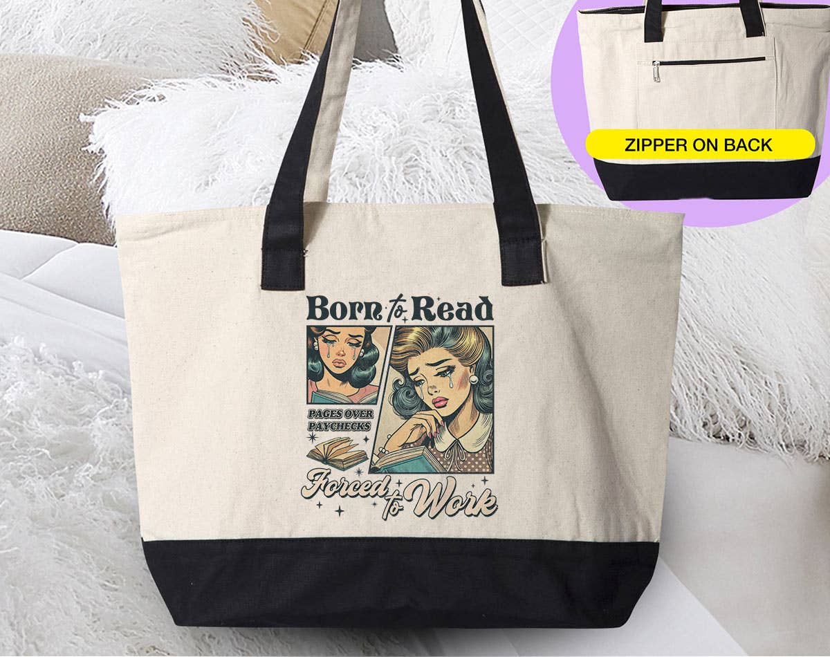 Born To Read, Forced To Work - Tote Bag
