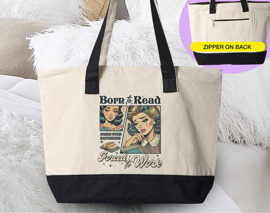 Born To Read, Forced To Work - Tote Bag