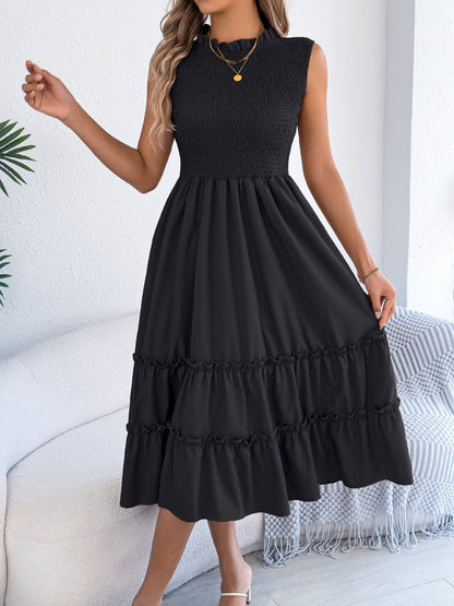 Green Smocked Sleeveless Dress
