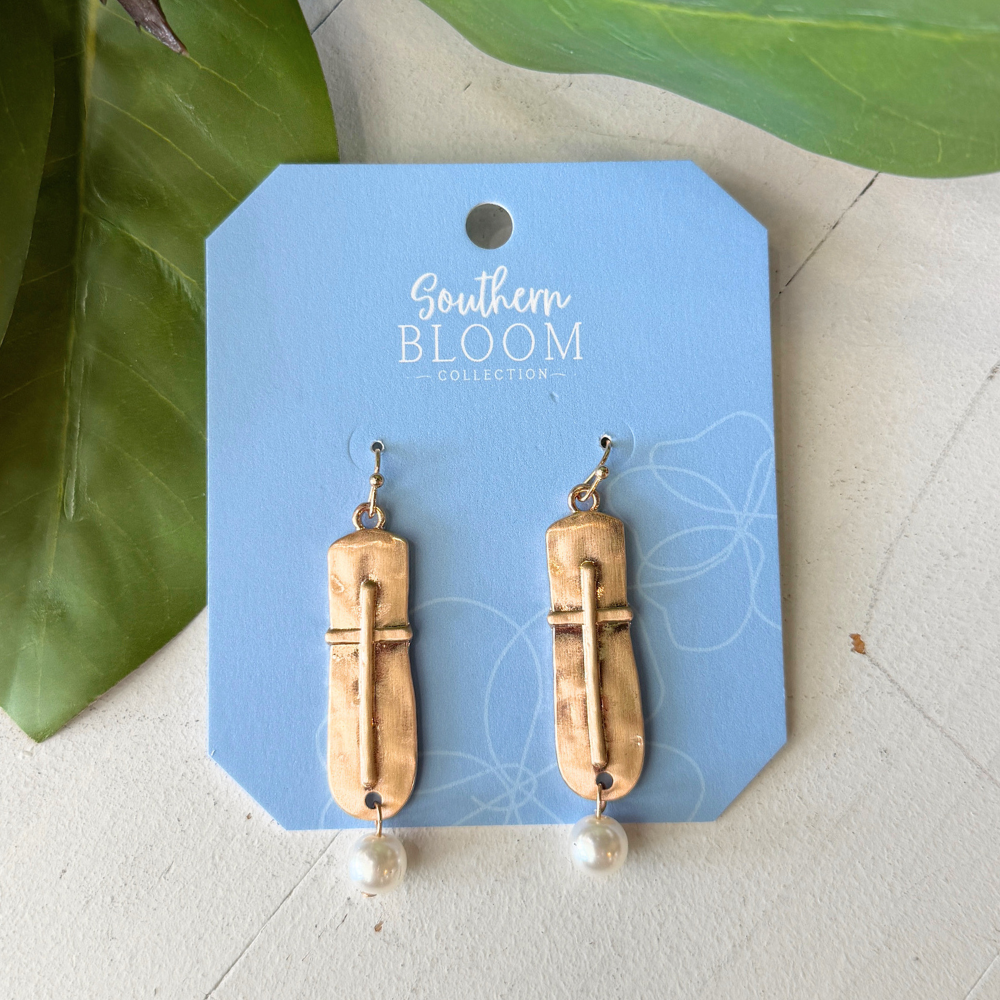 Pearl of Faith Drop Earrings