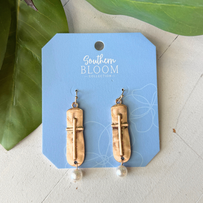 Pearl of Faith Drop Earrings