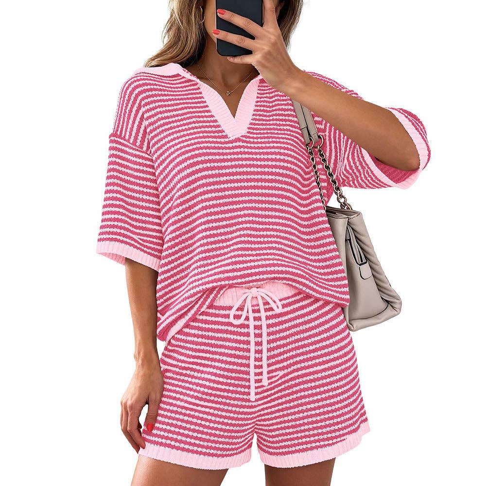 Striped Knit Lounge Set