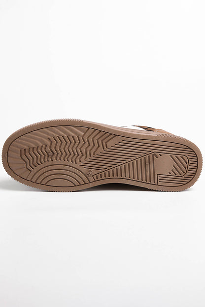 Leopard Patchwork Flat Sneakers