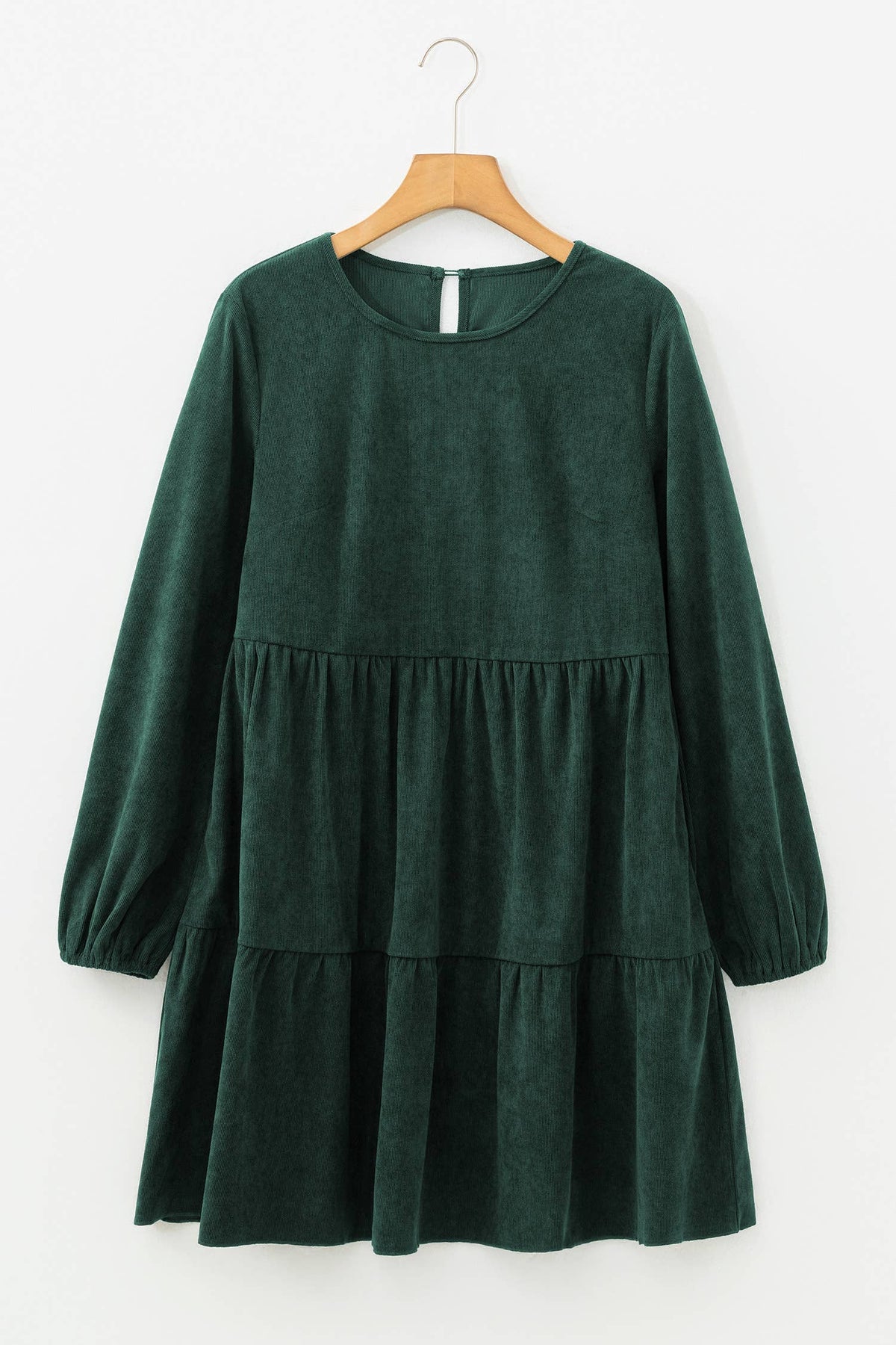 Green Lantern Sleeve Tiered Mini Dress