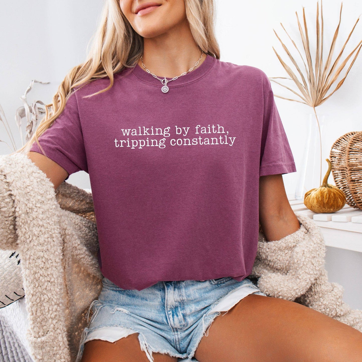 Walking By Faith Tripping Constantly Graphic Tee
