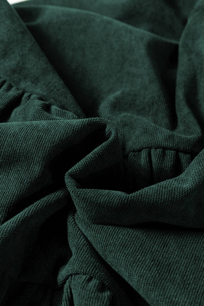 Green Lantern Sleeve Tiered Mini Dress