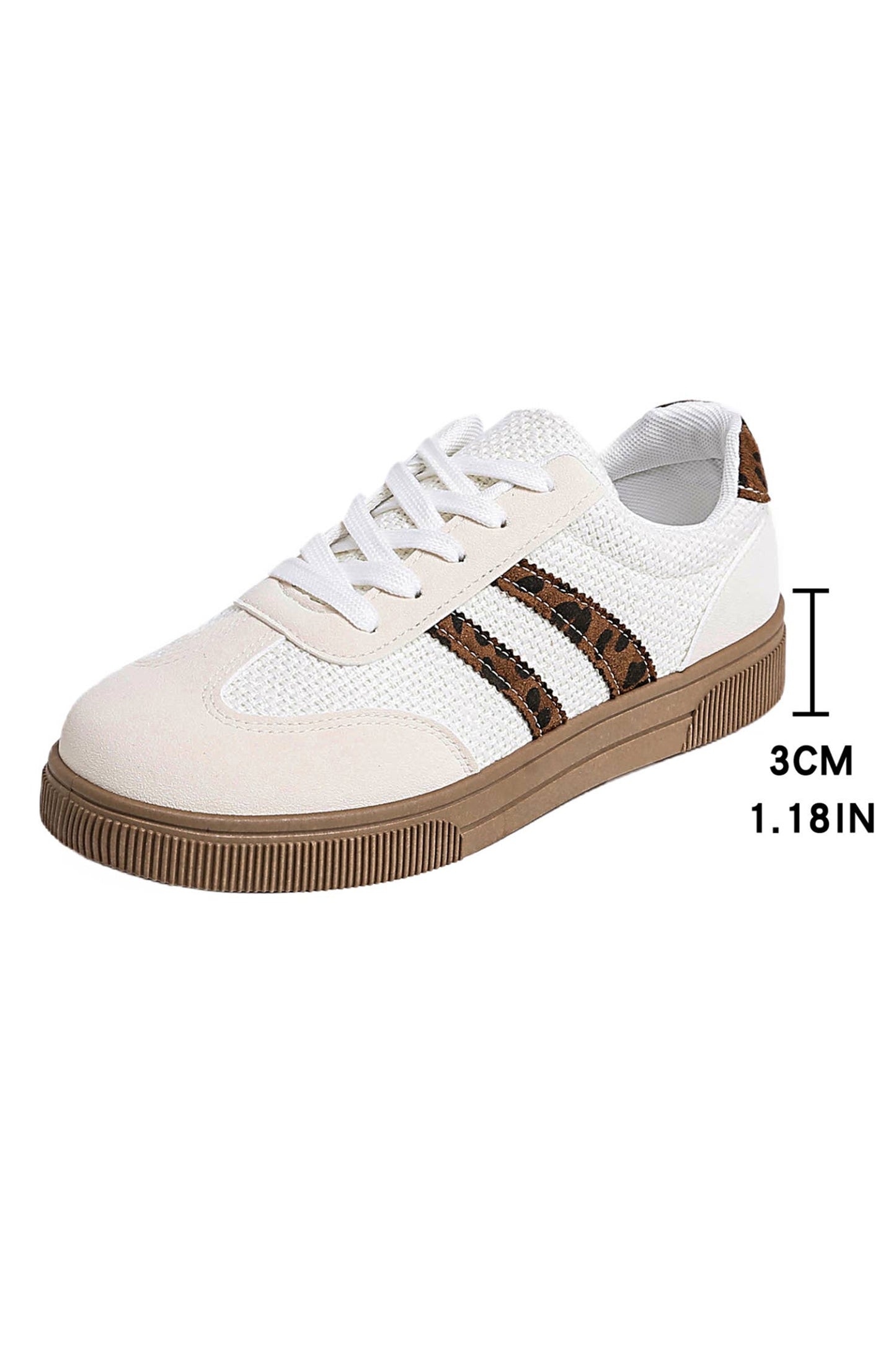 Leopard Patchwork Flat Sneakers